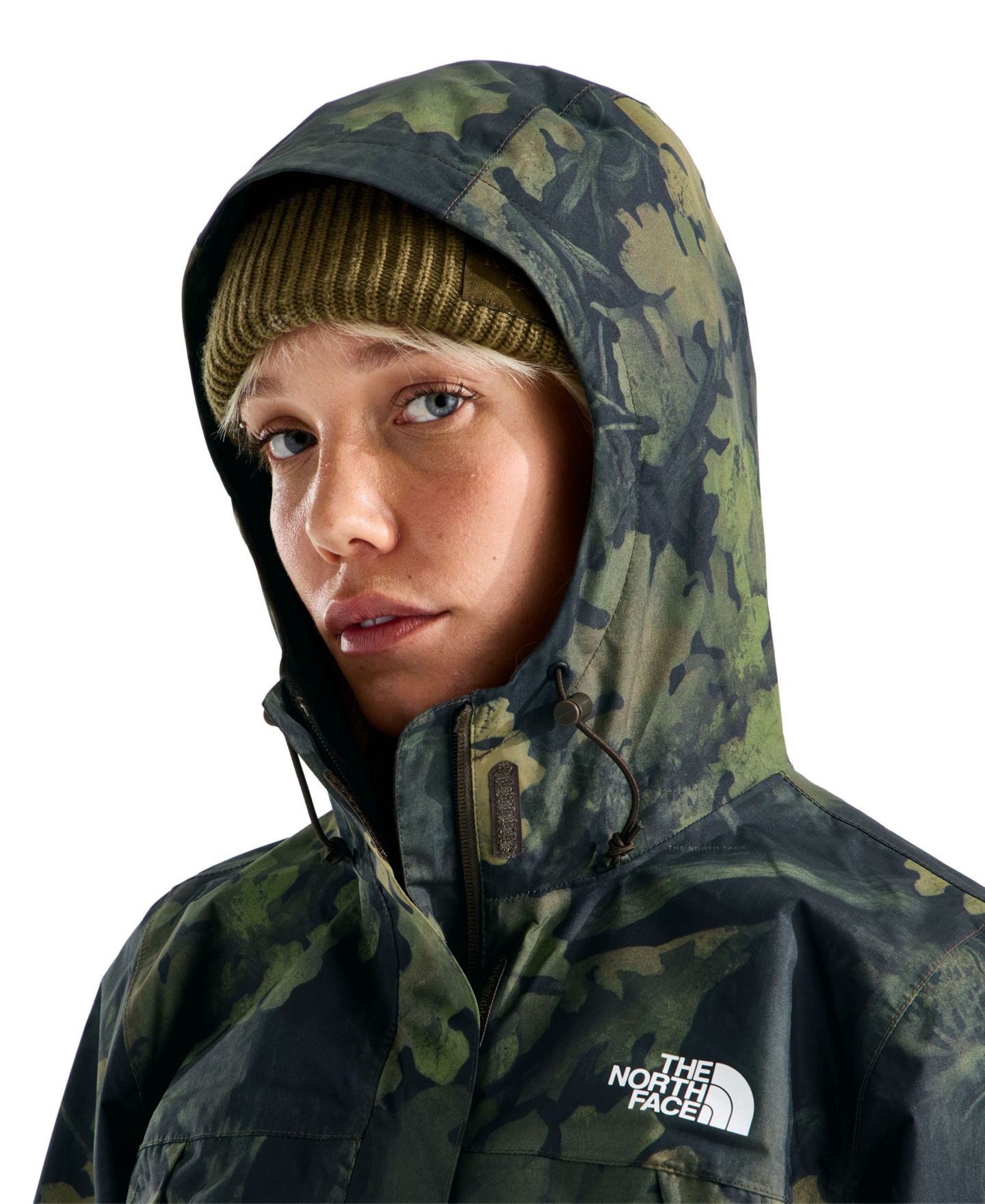 Женская куртка The North Face Antora Hooded, цвет: Каменный меловой с принтом — фото 8