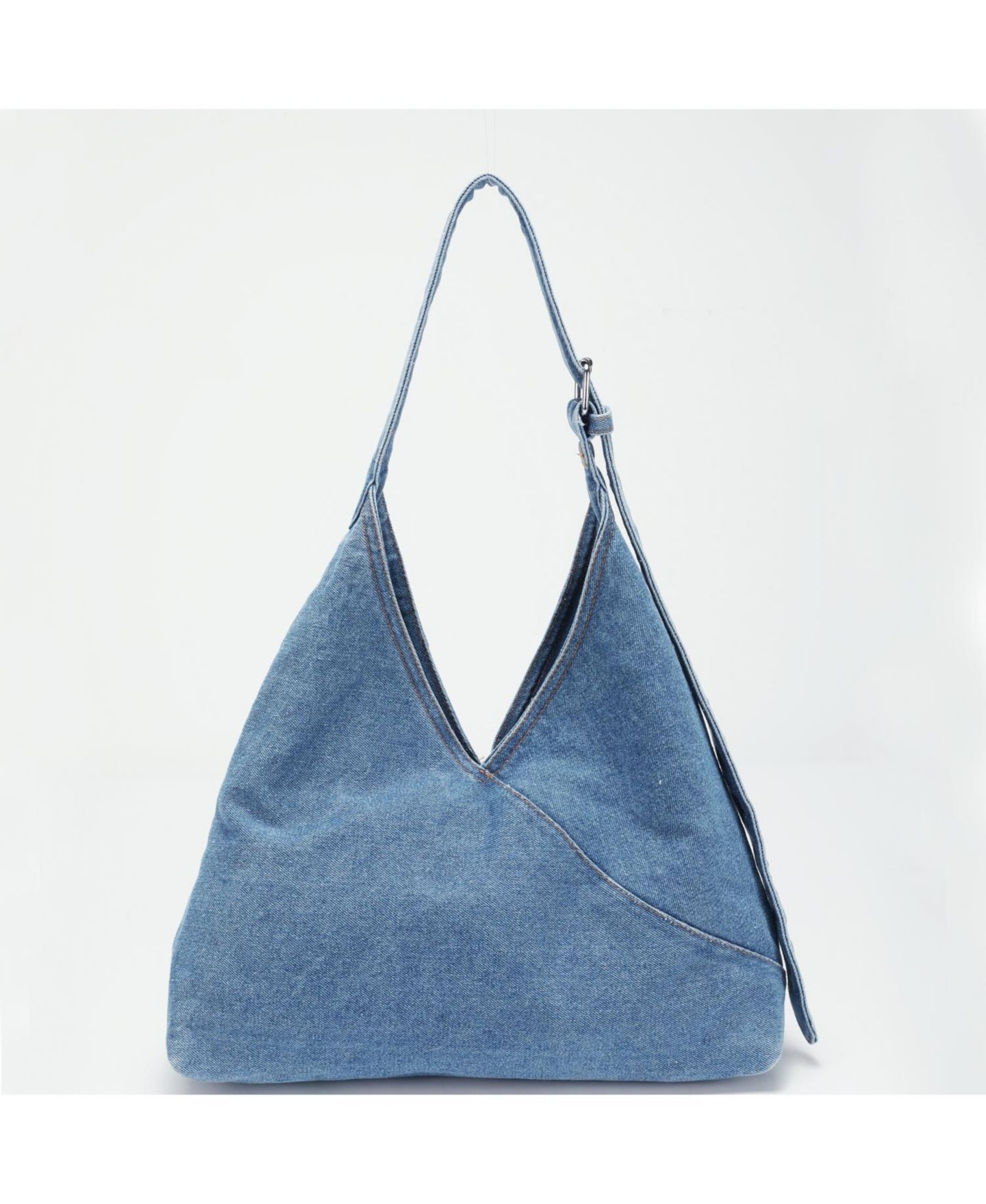 Женская сумка SUSU Juno Hobo Bag Slouchy Shoulder Bag Washed Jean Patchwork Tote Casual Everyday Crossbody Soft Handbag, цвет: Синий джинсовый / Синий — фото 5