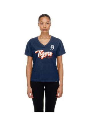 Women's Detroit Tigers V-Neck Short-Sleeve Cotton T-Shirt