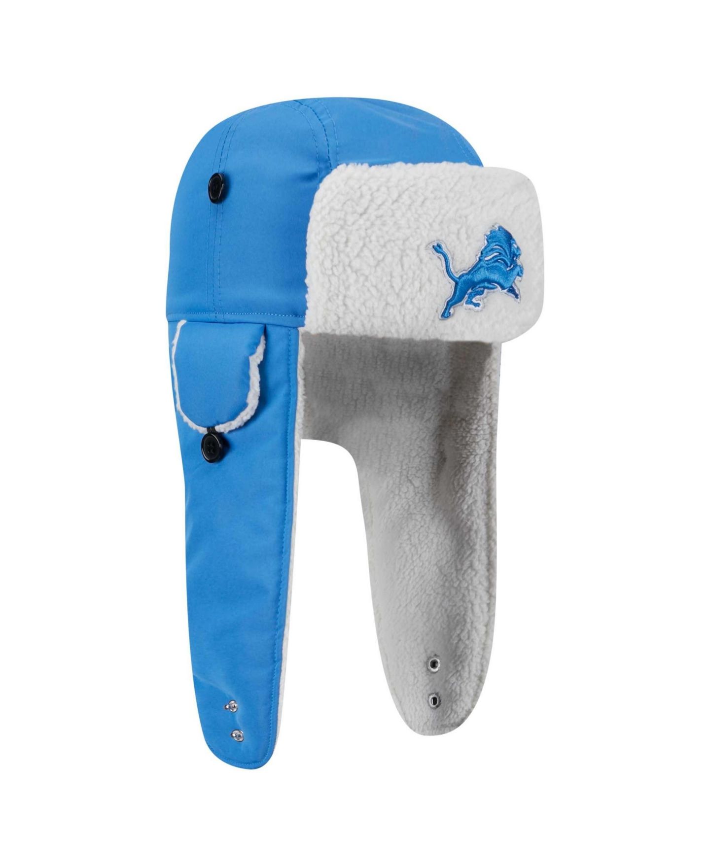 Мужской головной убор New Era Blue Detroit Lions Sherpa Trapper Hat — фото 3