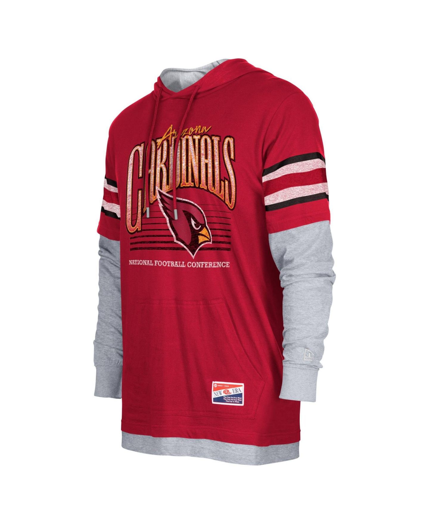 Мужская футболка New Era Cardinal Arizona Cardinals Twofer Long Sleeve Hooded — фото 2
