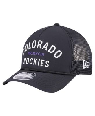 Men's Black Colorado Rockies Minimalist 9FORTY A-Frame Adjustable Hat