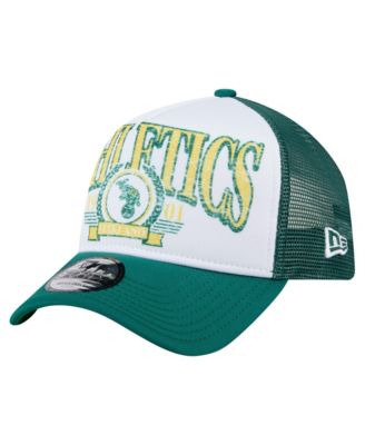 Men's White/Kelly Green Oakland Athletics Cooperstown Collection Trucker A-Frame 9FORTY Adjustable Hat