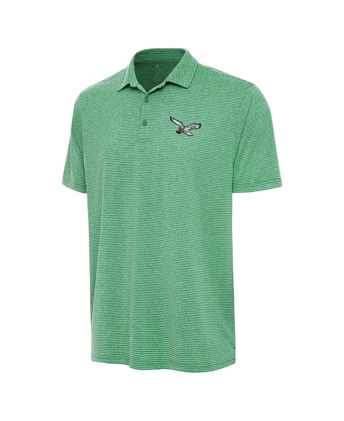 Мужское поло Antigua Heather Kelly Green Philadelphia Eagles Scheme Polo Shirt — фото 2