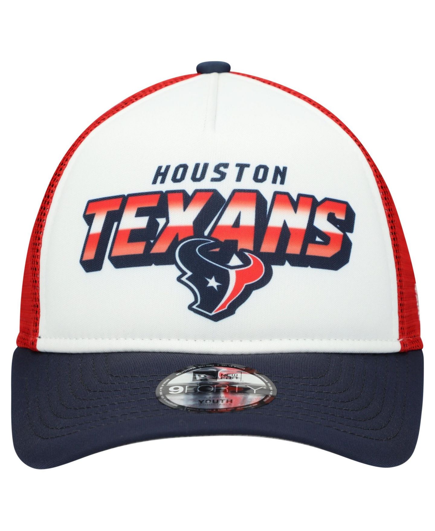 Детская кепка New Era White/Navy Houston Texans Streak 9FORTY A-Frame Adjustable Hat — фото 2