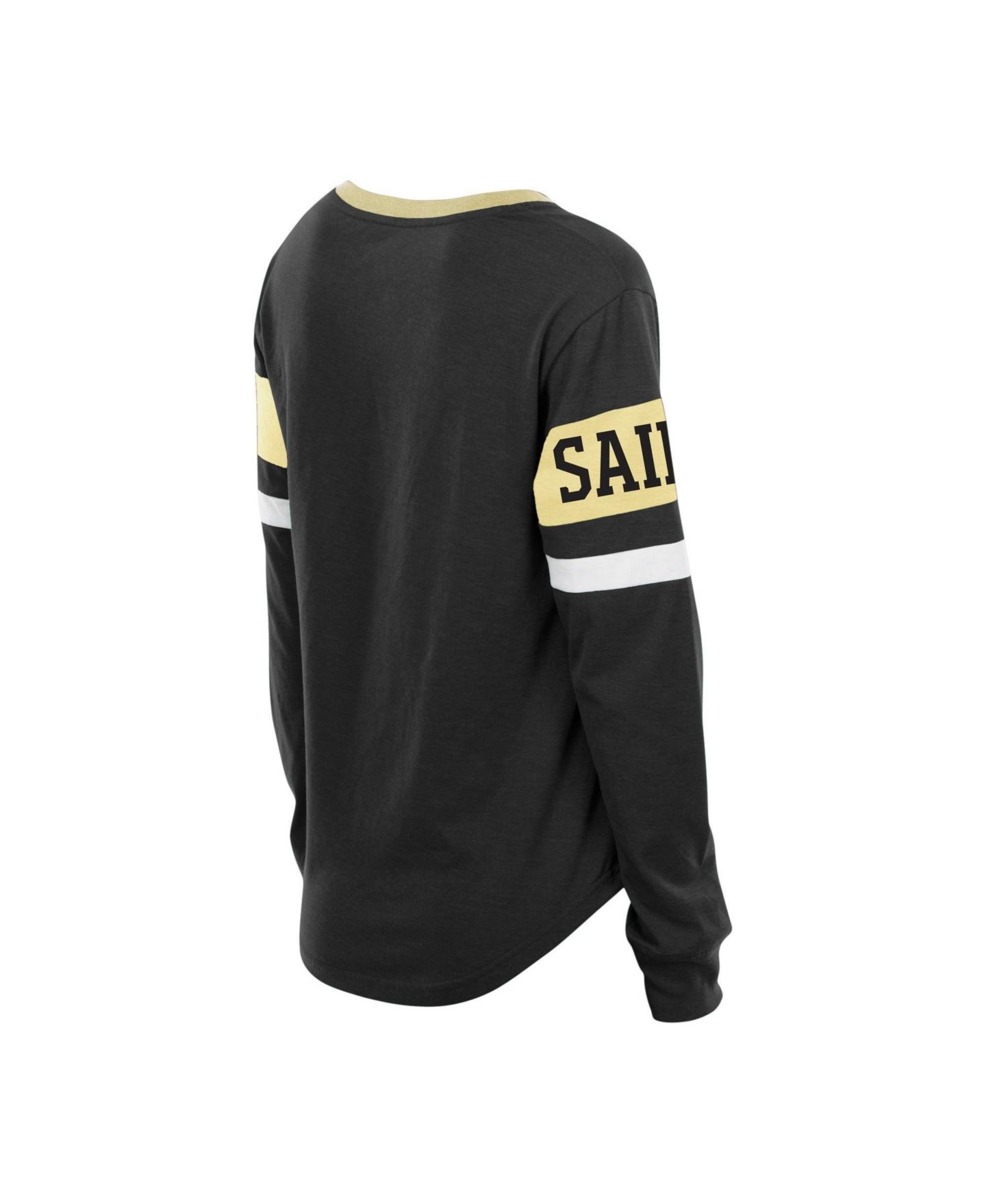 Женская футболка New Era Plus Size New Orleans Saints Throwback Lace-Up Long Sleeve — фото 3