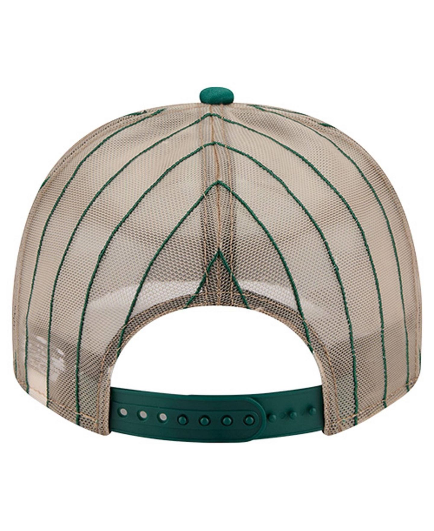 Мужская кепка New Era Kelly Green Oakland Athletics Vintage Arched Foam Front 9FIFTY A-Frame Adjustable Trucker Hat — фото 4