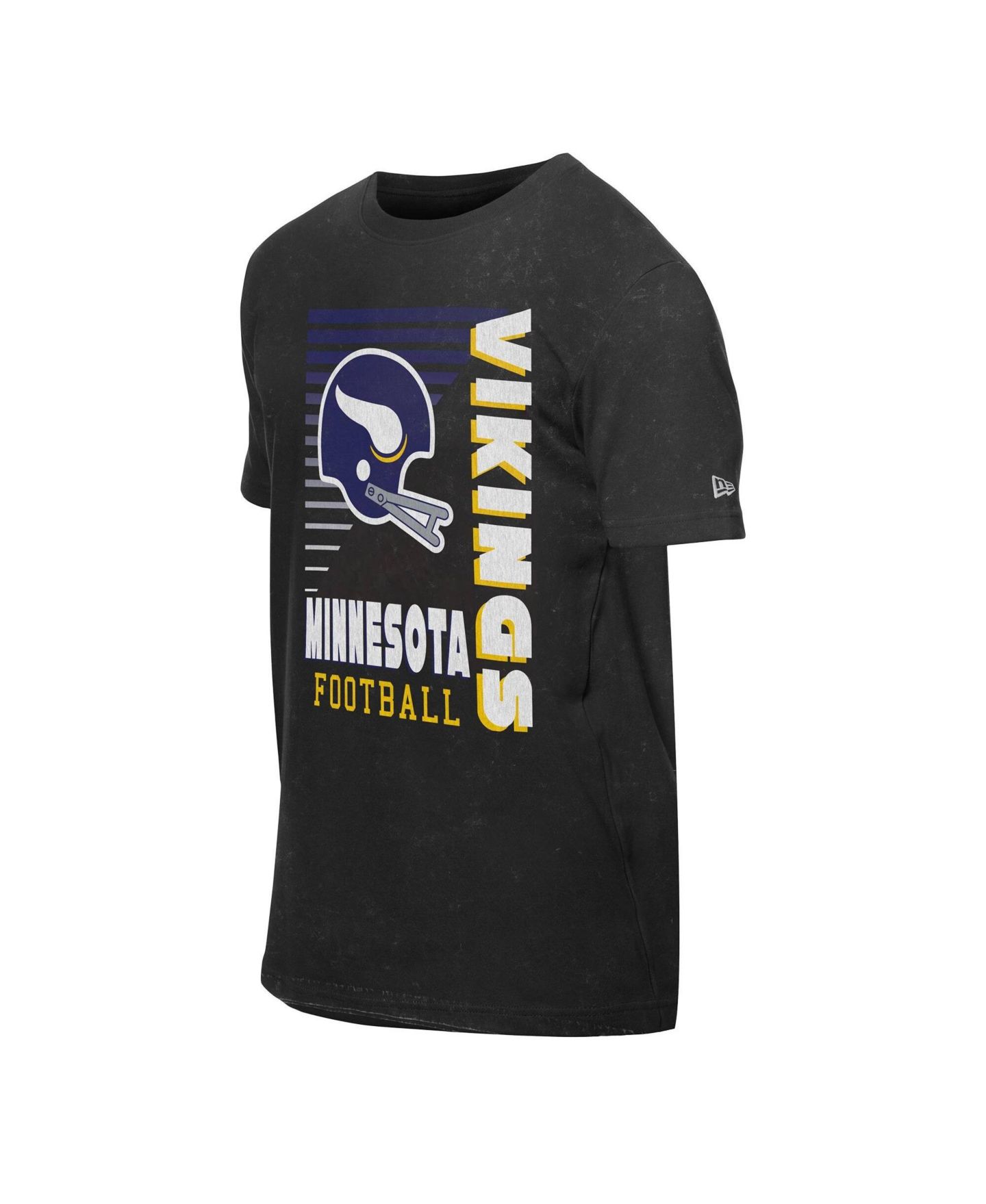 Мужская футболка New Era Black Minnesota Vikings Retro Logo Enzyme Washed Oversized — фото 4
