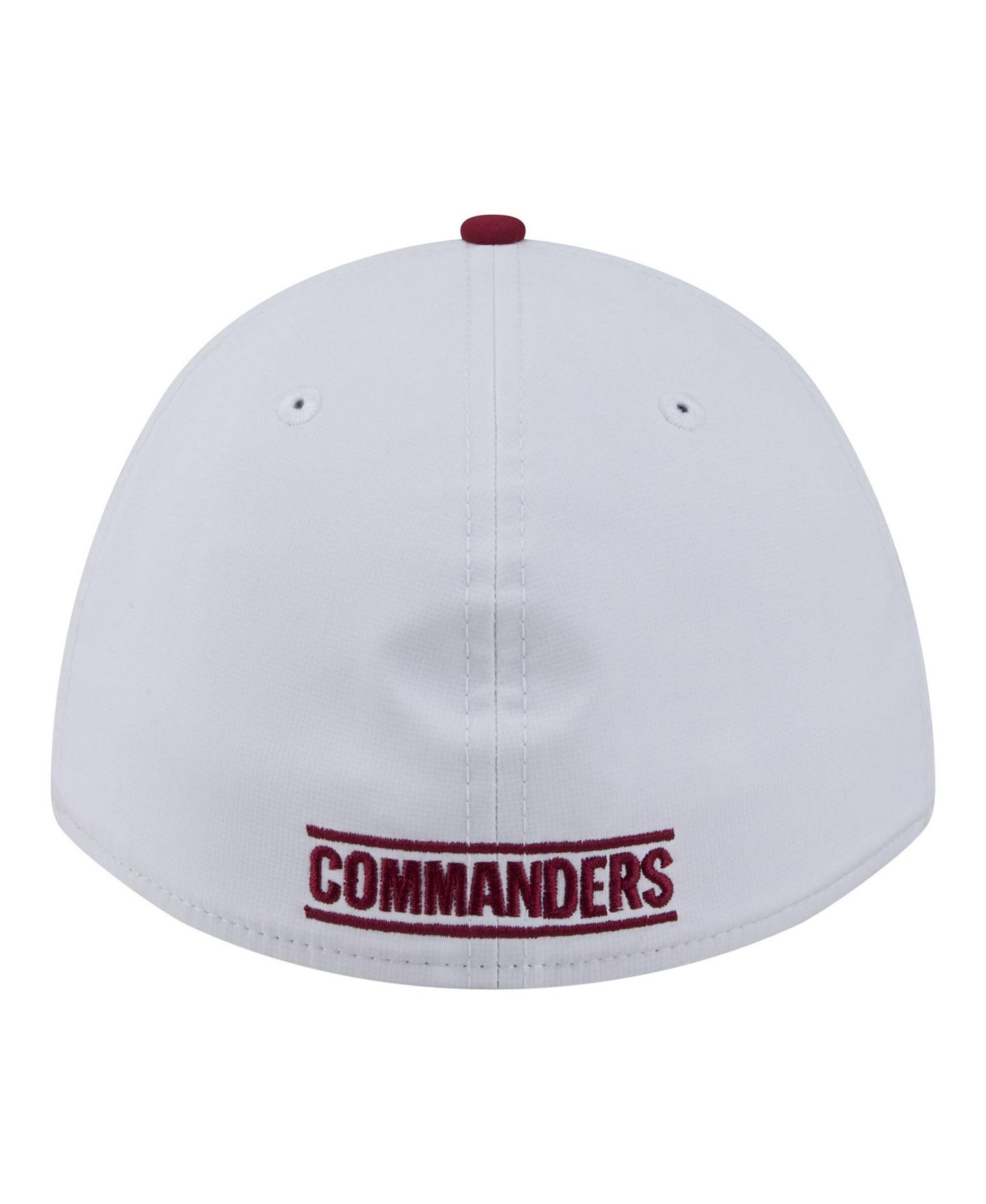 Мужская кепка New Era Gray/Burgundy Washington Commanders Patch 39THIRTY A-Frame M-Crown Perforated Flex Hat — фото 4
