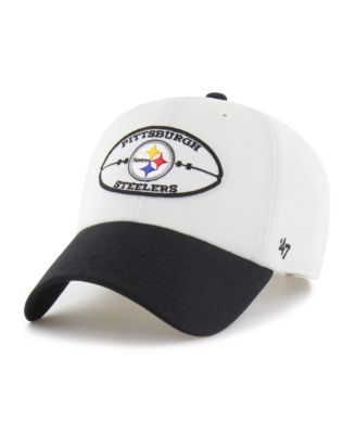 Men's White/Black Pittsburgh Steelers Pique Patch Clean Up Adjustable Hat
