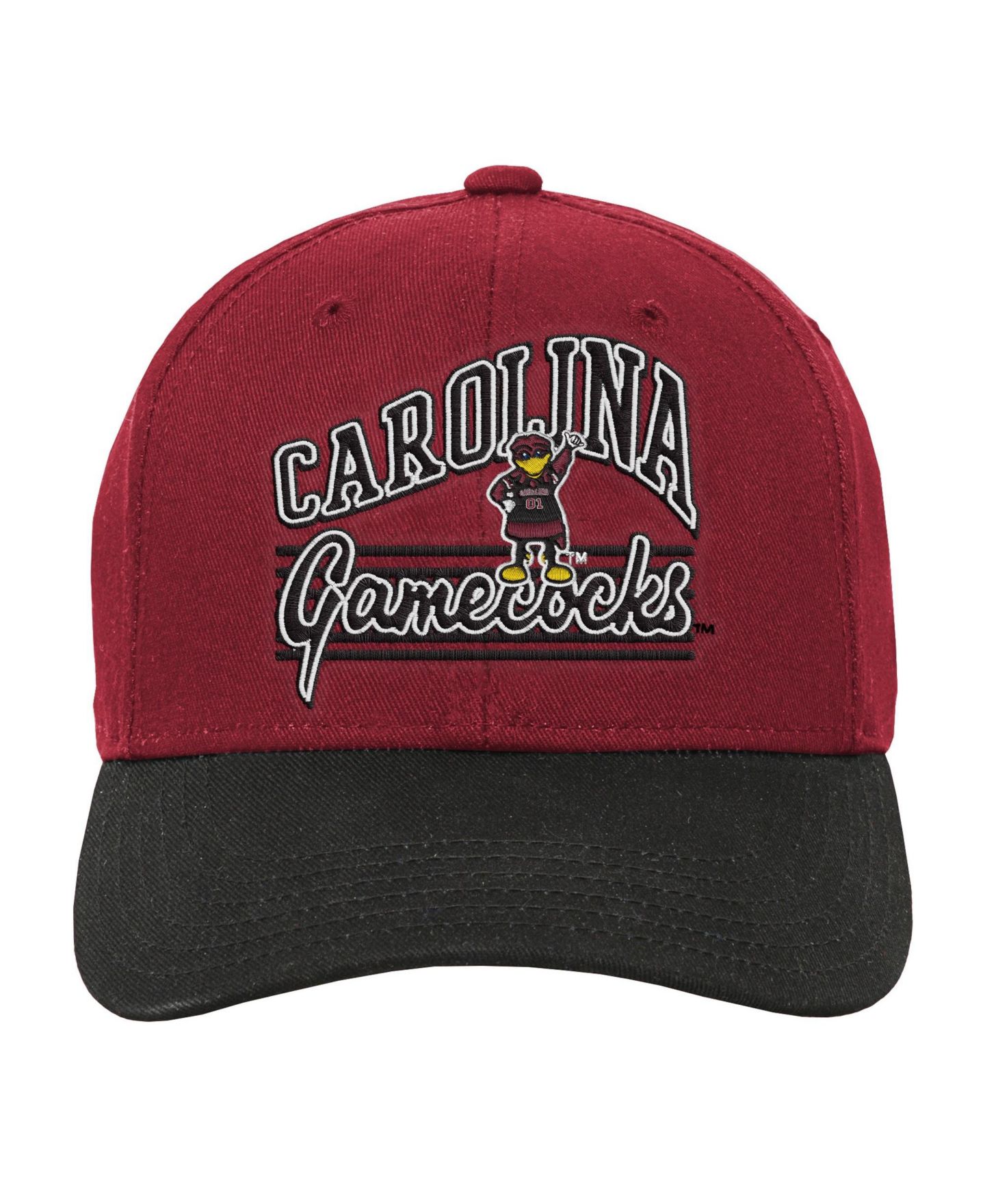 Детская кепка Outerstuff Garnet/Black South Carolina Gamecocks Dad Unstructured Adjustable Hat — фото 2