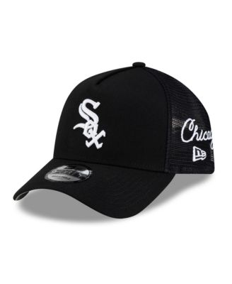 Men's Black Chicago White Sox Side Script 9FORTY A-Frame Trucker Adjustable Hat