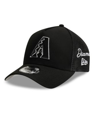 Men's Black Arizona Diamondbacks Side Script 9FORTY A-Frame Trucker Adjustable Hat