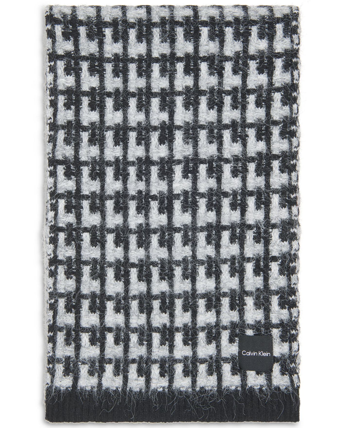 Женский шарф Calvin Klein Grid Knit Everyday, цвет: Чёрный — фото 3