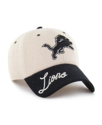 Women's Natural/Black Detroit Lions Rope Script Clean Up Adjustable Hat