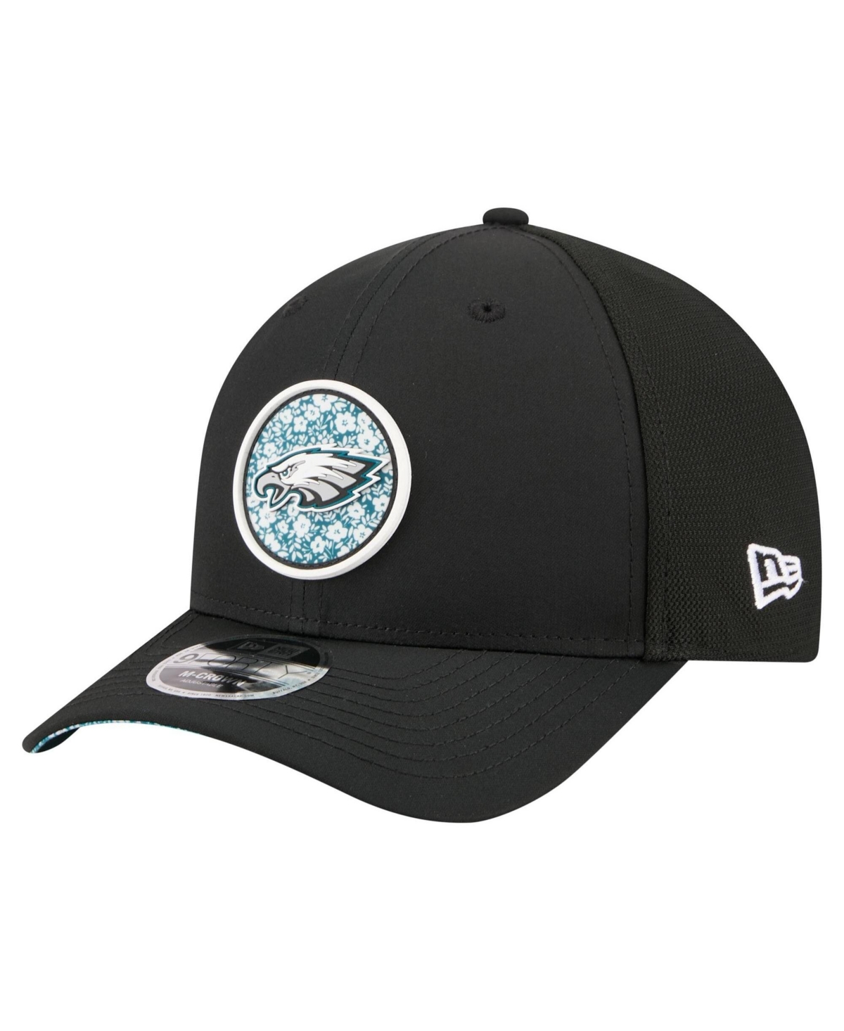 New Era Men's Black Philadelphia Eagles Floral 9FORTY M-Crown Trucker Adjustable Hat - Black