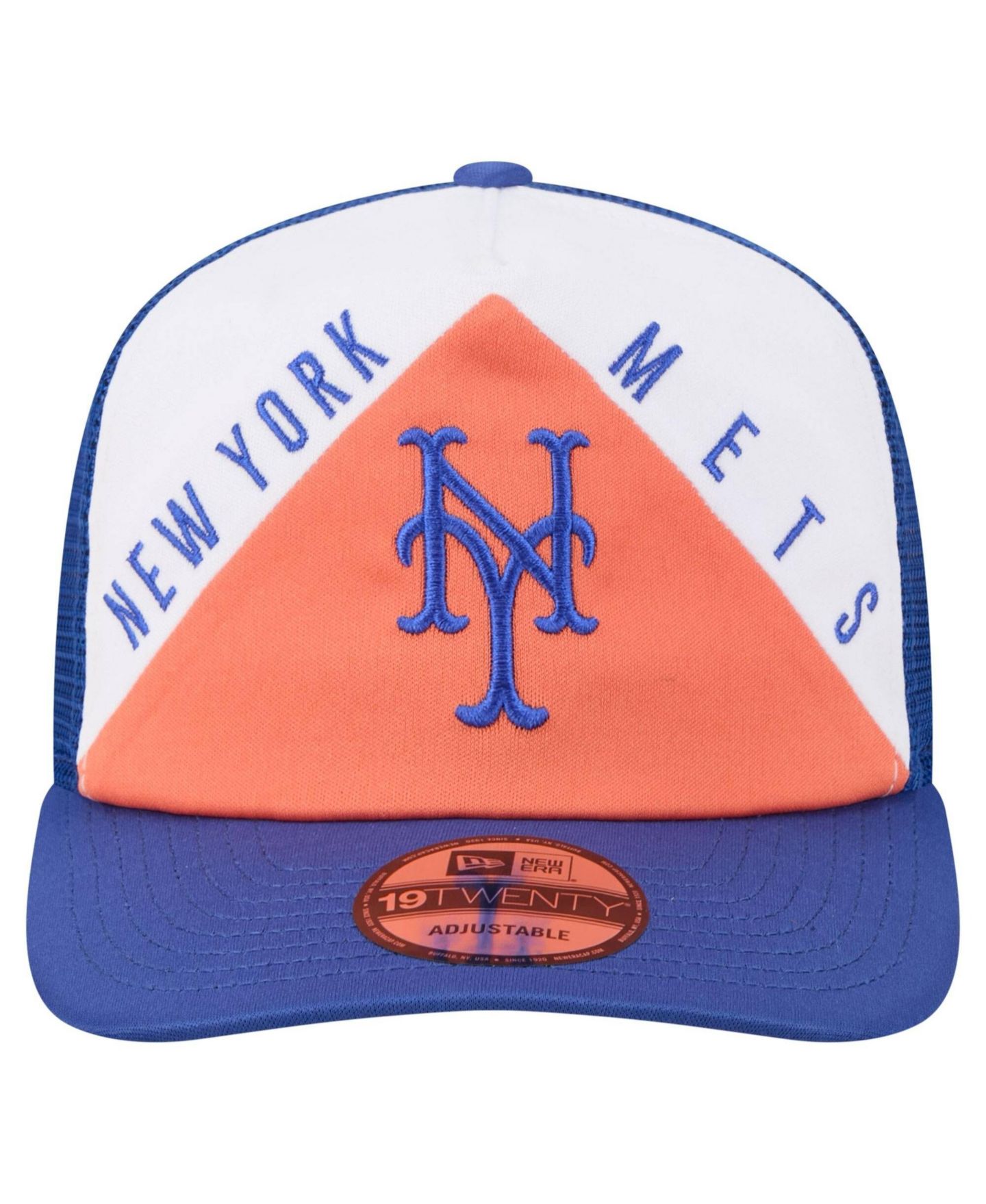 Мужская кепка New Era White/Royal New York Mets Retro Cut 19TWENTY Adjustable Trucker Hat — фото 2