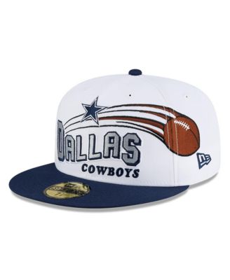 Men's White/Navy Dallas Cowboys Retro Swoop 59FIFTY Fitted Hat