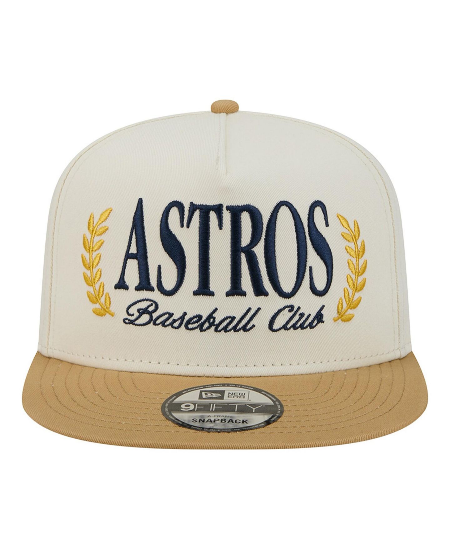 Мужская кепка New Era Cream Houston Astros Club 9FIFTY A-Frame Snapback Hat — фото 2