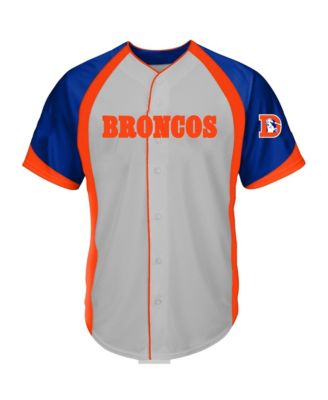 Men's Gray Denver Broncos Big Tall Button-Up Fashion Top