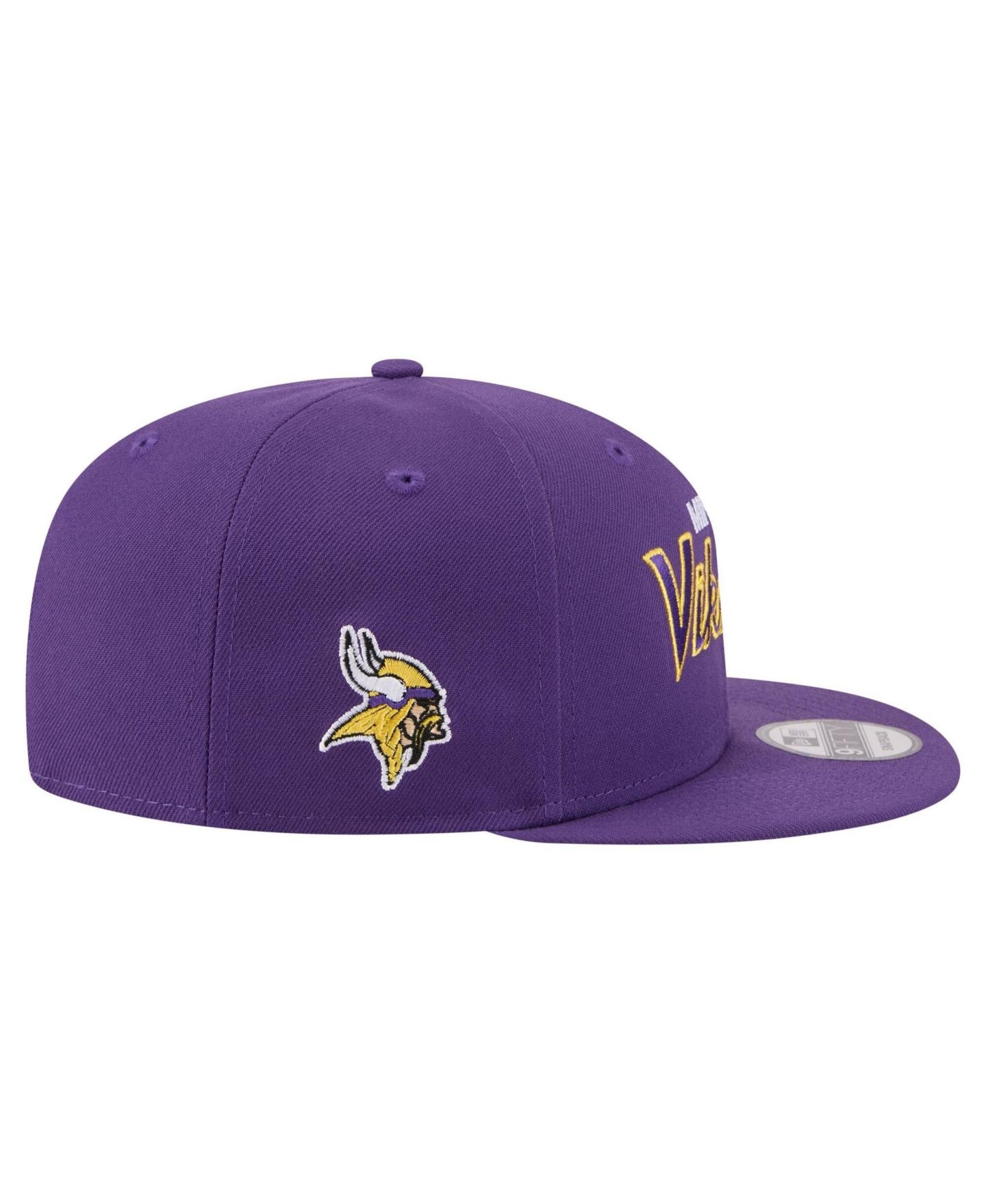 Мужская кепка New Era Purple Minnesota Vikings Core Team Script 9FIFTY Snapback Hat — фото 7