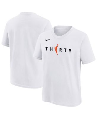 Big Boys and Girls White WNBA 30th Season T-Shirt