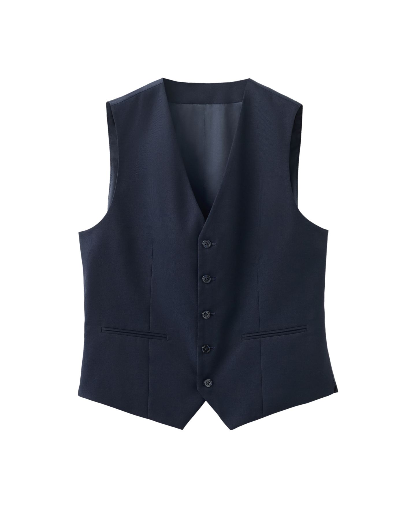 Мужской жилет MANGO Milan Slim-Fit V-Neck Suit Vest, цвет: Тёмно-синий — фото 1
