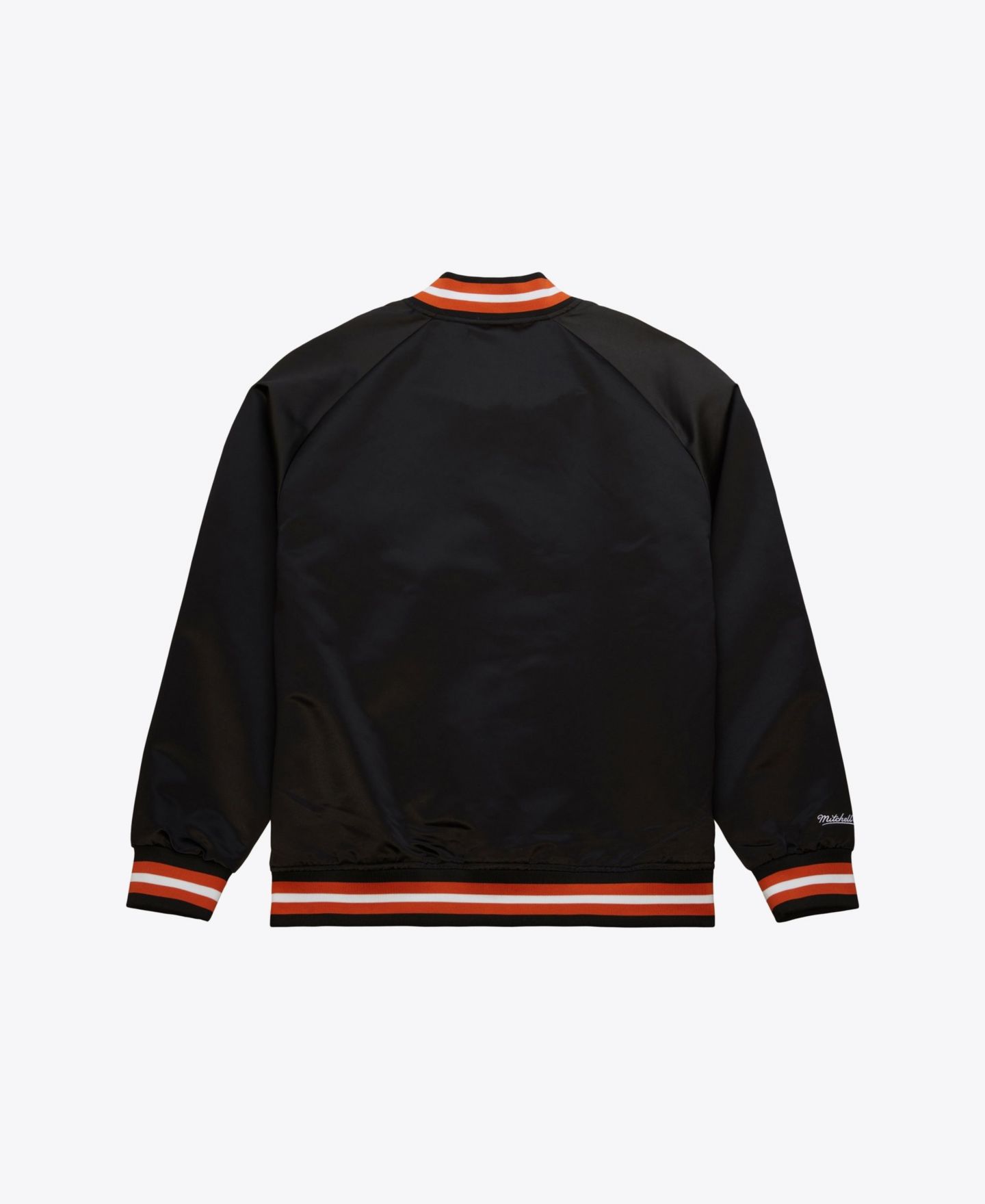 Мужская куртка Mitchell & Ness Texas Longhorns Black Satin Raglan Full-Snap — фото 2
