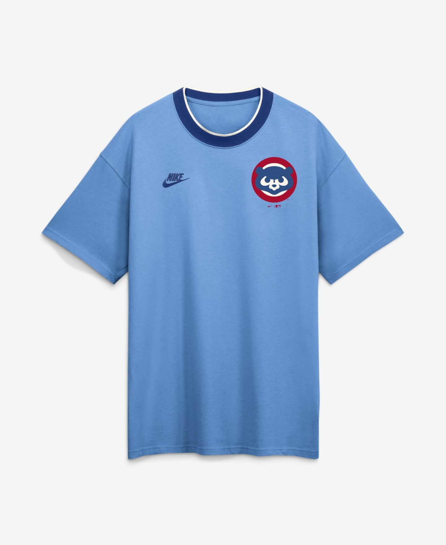 Мужская футболка Nike Light Blue Chicago Cubs Cooperstown Collection Ringer — фото 2