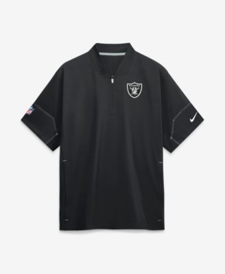 Men's Black Las Vegas Raiders Sideline Short Sleeve Quarter-Zip Coaches Jacket