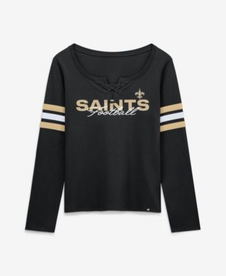 Women's New Orleans Saints Team First Coverage Scheme Lace-up Long Sleeve T-Shirt