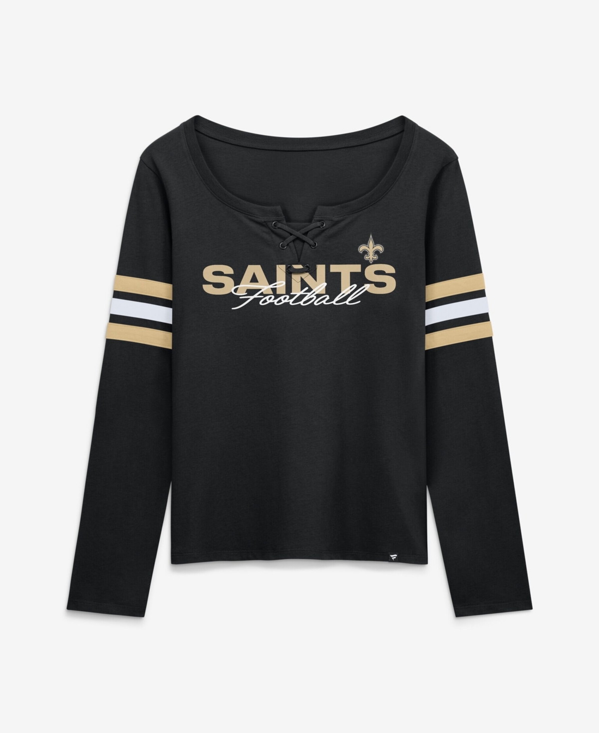 Fanatics Women's New Orleans Saints Team First Coverage Scheme Lace-up Long Sleeve T-Shirt - Black, Gold