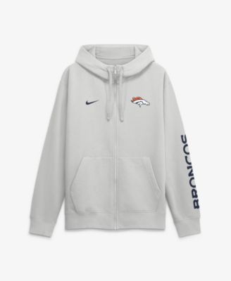 Men's Gray Denver Broncos Cool Down Club Full-Zip Hoodie