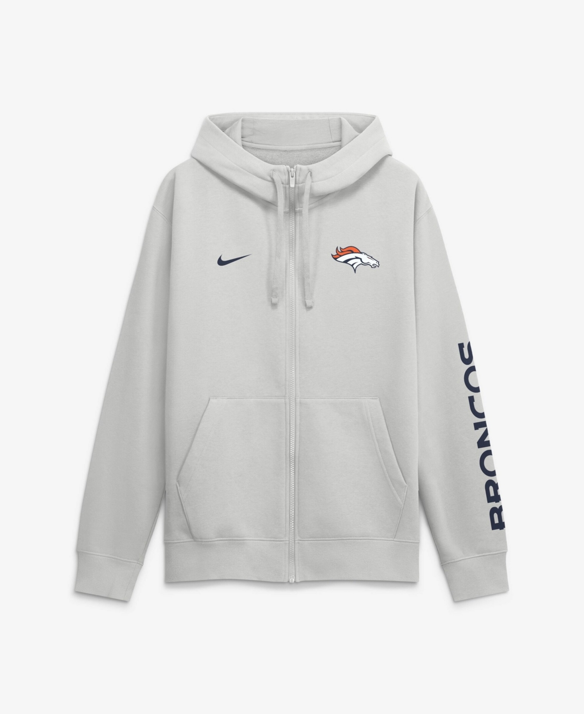 Nike Men's Gray Denver Broncos Cool Down Club Full-Zip Hoodie