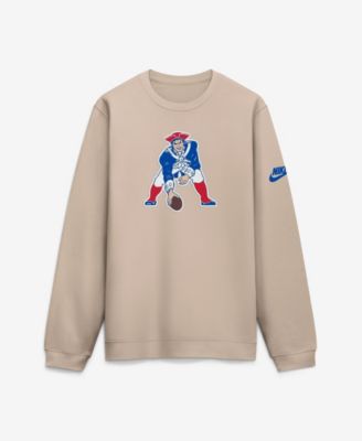 Men's Sand New England Patriots I-Formation Rewind Club Crew Sweatshirt