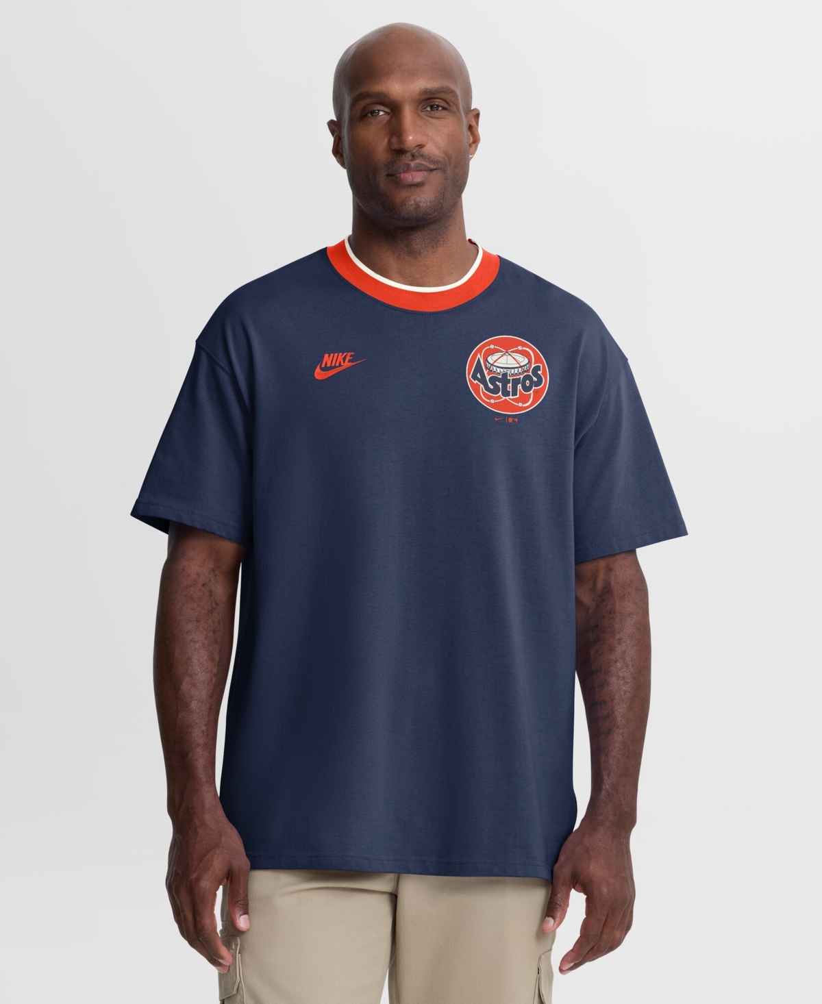 Nike Men's Navy Houston Astros Cooperstown Collection Ringer T-Shirt