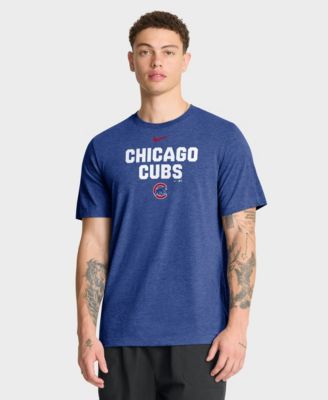 Men's Heather Royal Chicago Cubs Stacked Tri-Blend T-Shirt