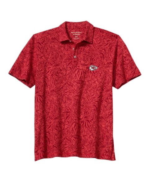 Мужское поло Tommy Bahama Red Kansas City Chiefs IslandZone Wild Hibiscus Tri-Blend Polo Shirt