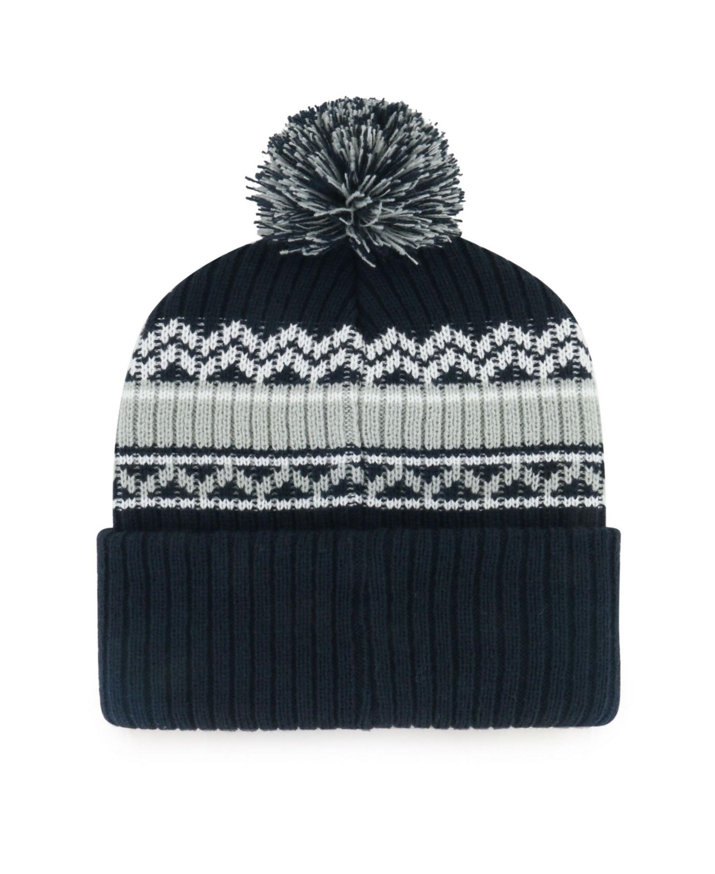 Детская шапка '47 Brand Navy Dallas Cowboys Polar Vortex Cuffed Knit Hat with Pom — фото 2