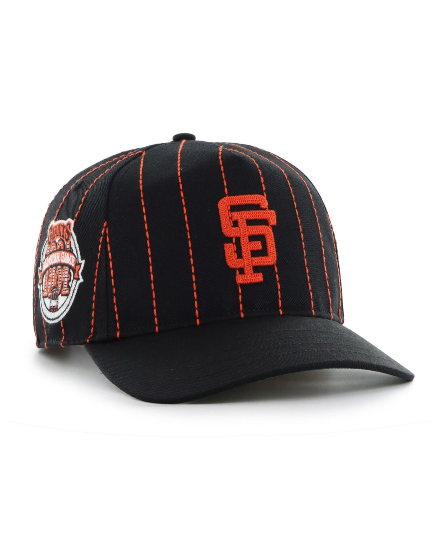 Мужская кепка '47 Brand x Rawlings Black San Francisco Giants Pinstripe Hitch Adjustable Hat — фото 1