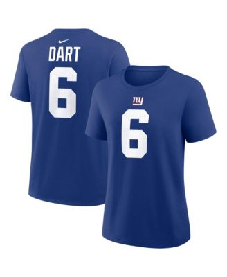Women's Jaxson Dart Royal New York Giants Name & Number T-Shirt