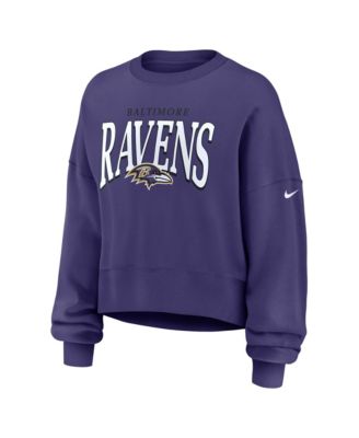 Women's Purple Baltimore Ravens Oversized Phoenix Fleece Sweatshirt
