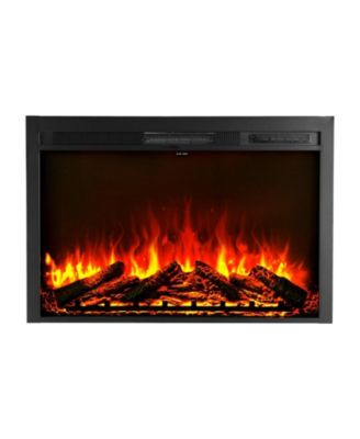 Electric Fireplace Insert with Adjustable Flame Remote Timer 5000 BTU Wall Mounted