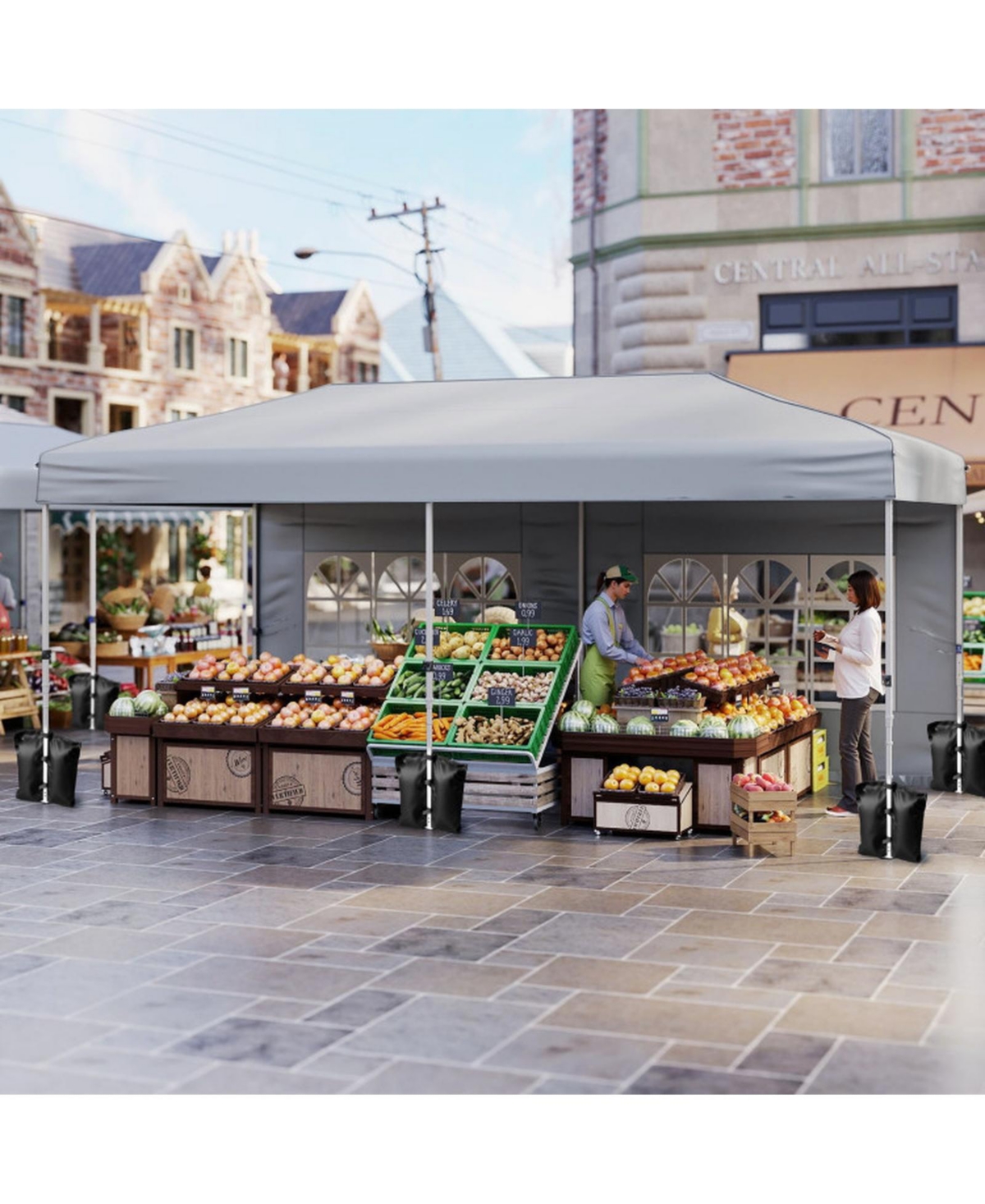 Gouun 10 x 20 Foot Pop-Up Canopy Tent with 6 Sidewalls