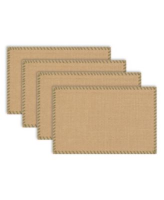 Neves Rectangular Shaped Jute Placemats Set of 4 - Durable Table Mats