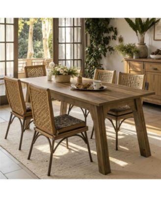 Rectangular Dining Table, Modern Kitchen Table with Heavy Duty Legs, Wooden Kitchen Furniture