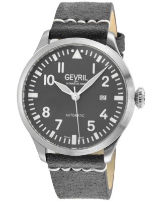 Men's Swiss Made Vaughn Swiss Automatic Italian Leather Strap Watch