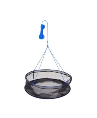 Double Ring Drop Net 31.5 in Fish-Friendly Foldable Pier Landing Trap with Rope and Storage Bag