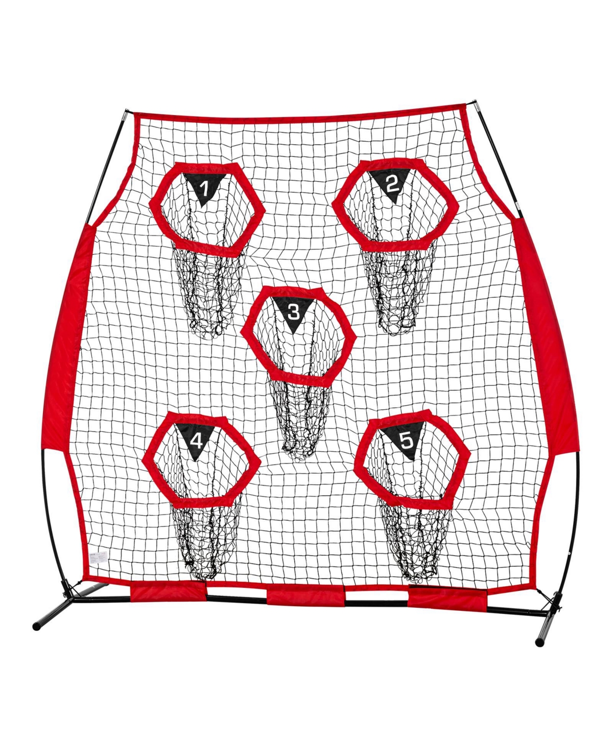Hongge 6 x 6 ft Football Throwing Target Net with 5 Pockets Knotless Netting and Carry Case for Qb Accuracy Drills