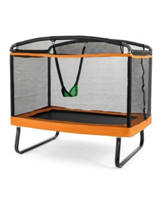 6 Feet Kids Trampoline with Removable Swing and Safety Enclosure Net, 220 lb Capacity, Ages 3+